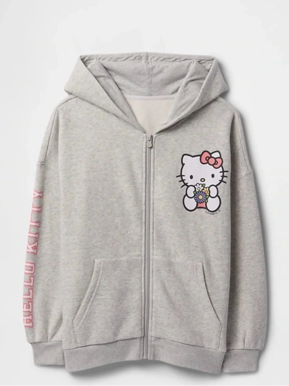 GAP Girls' sz L 10 Coral, pink & Hello kitty Gray Zip Hoodies - 3-Pack lot fall